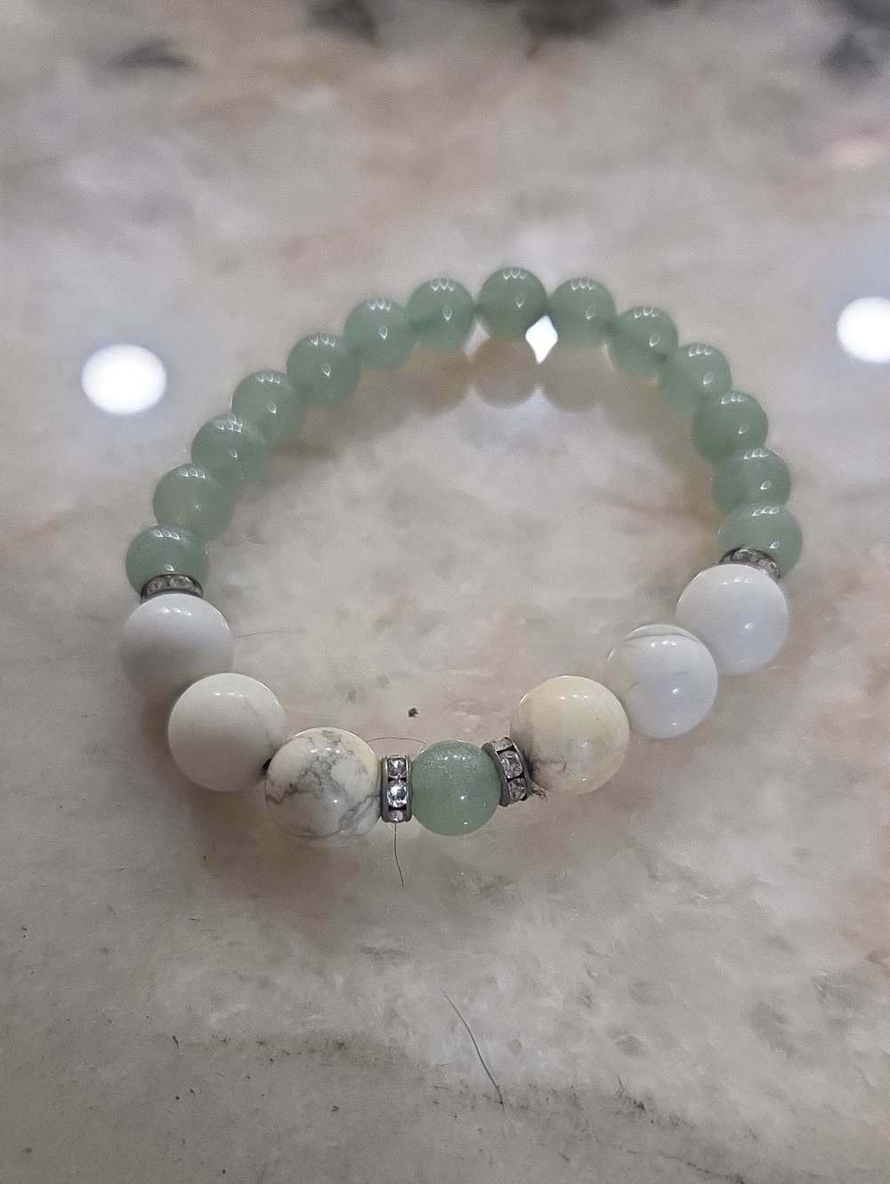 Aventurine + Howlite Power Bead Stretch Bracelet